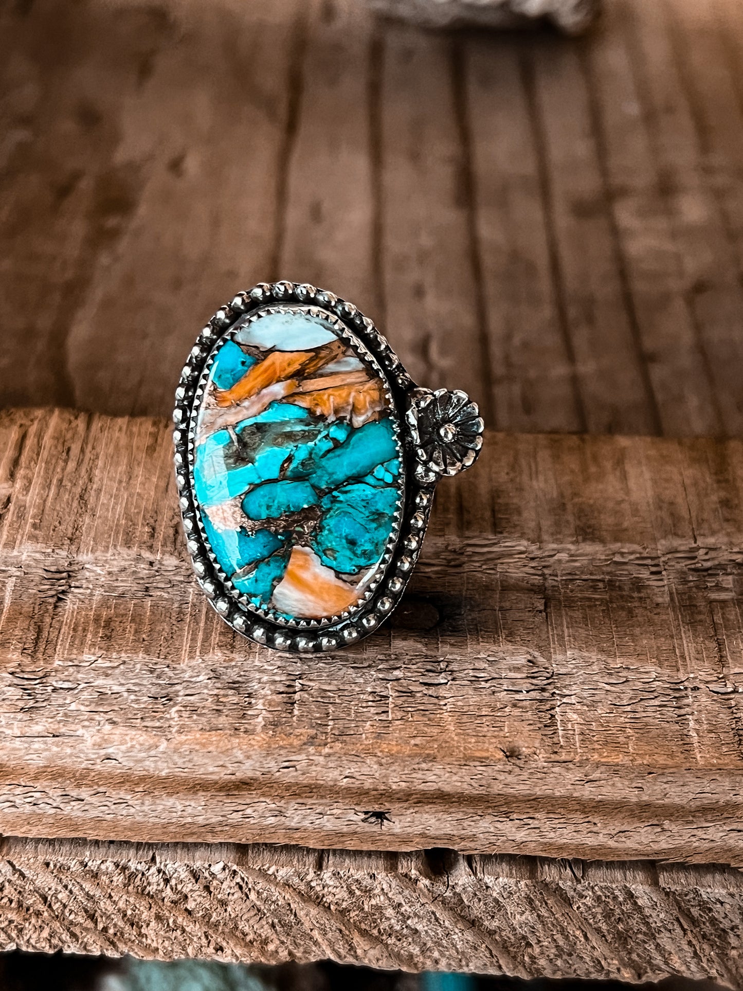 Spiny Kingman Turquoise Ring