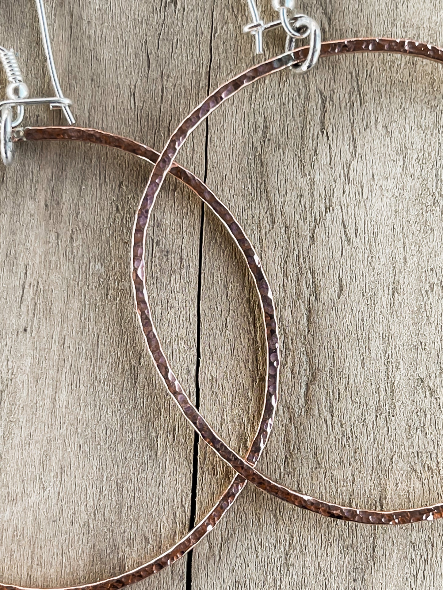 Hammered Copper Hoops