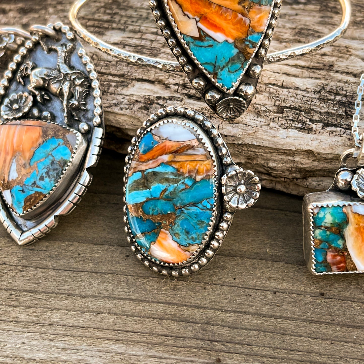 Spiny Kingman Turquoise Ring
