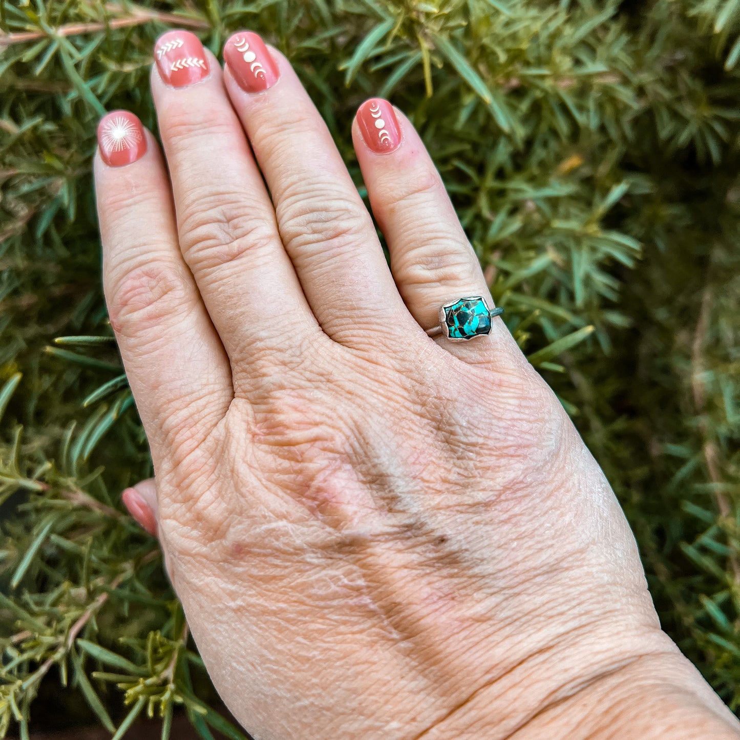 Dainty Carico Lake Turquoise Ring