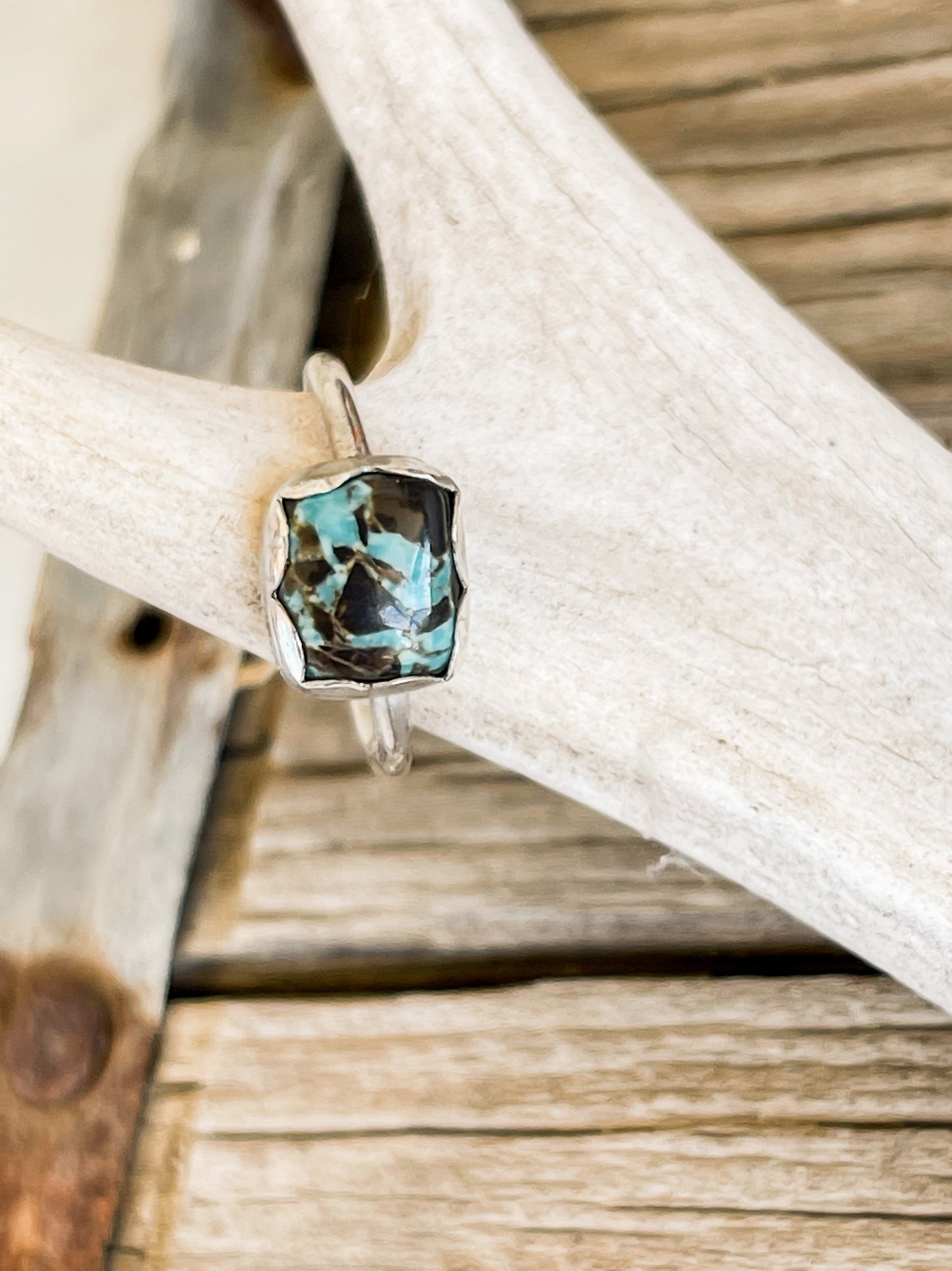 Dainty Carico Lake Turquoise Ring