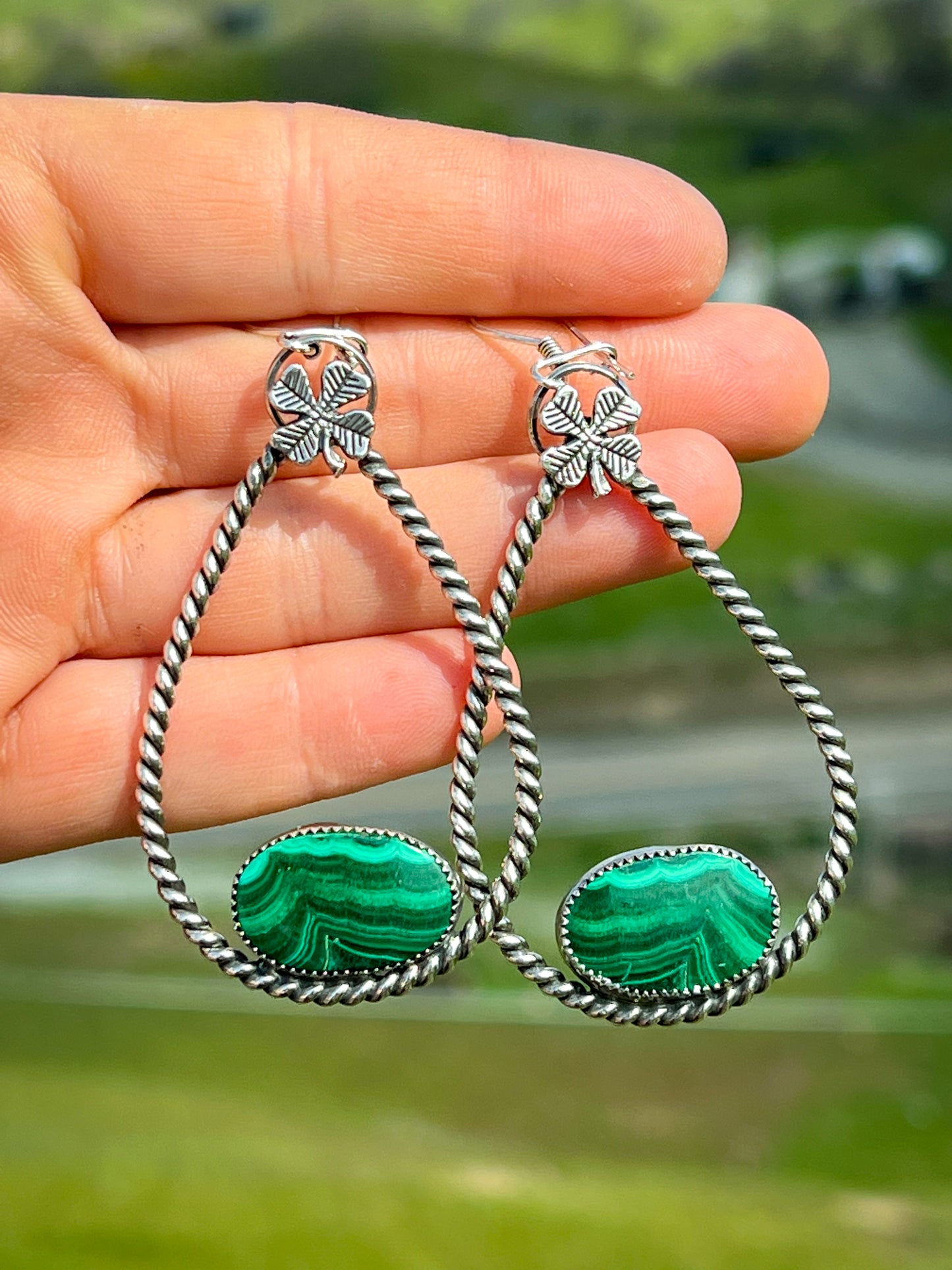 Shamrock Rope Hoop Earrings