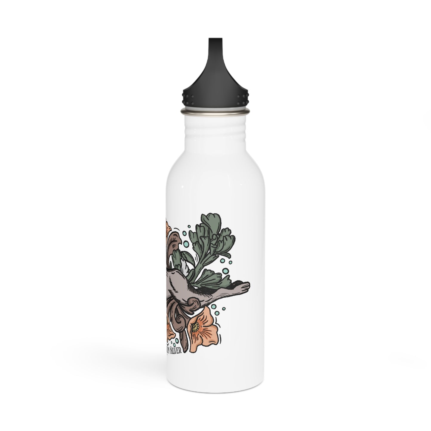 Deer & Wildflowers Stainless Steel Water Bottle