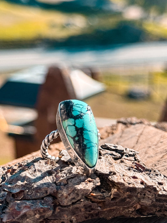 Turquoise Rope Band Ring