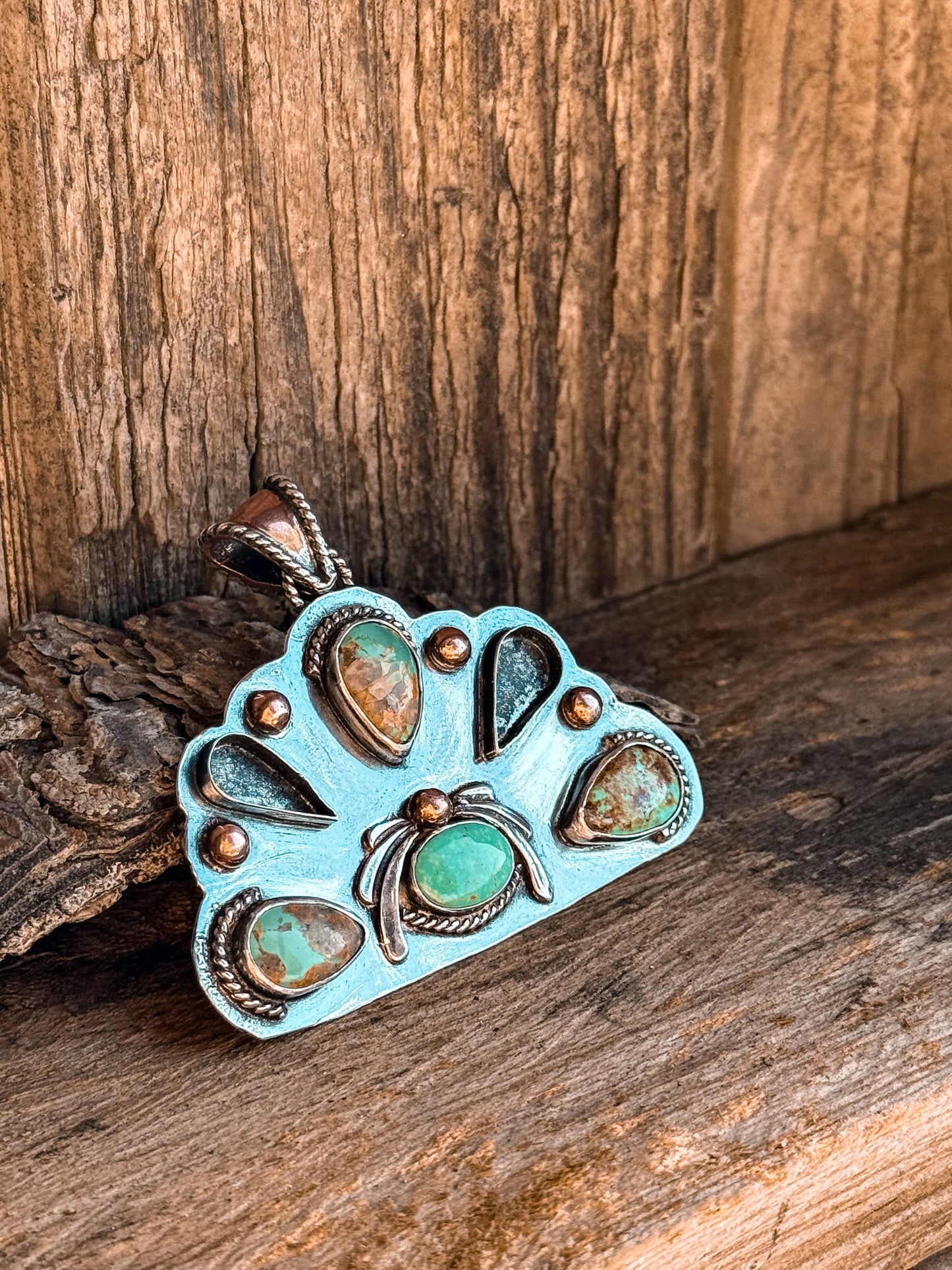Turquoise Peacock Pendant