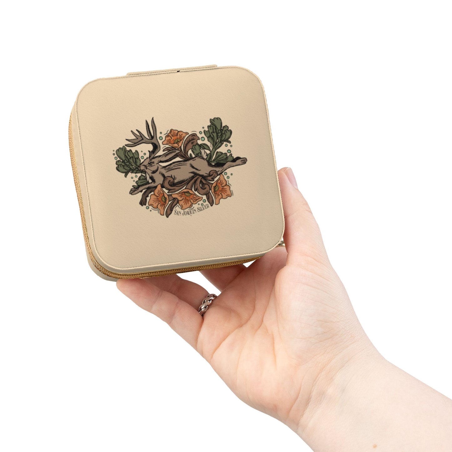 San Joaquin Silver Jackalope Travel Jewelry Case
