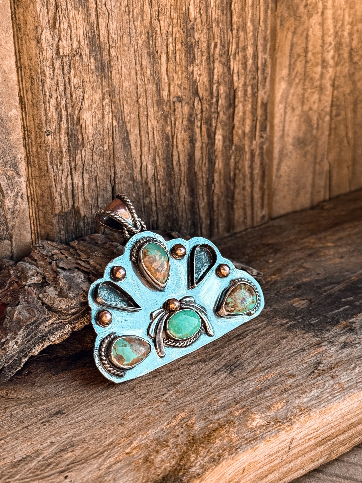 Turquoise Peacock Pendant