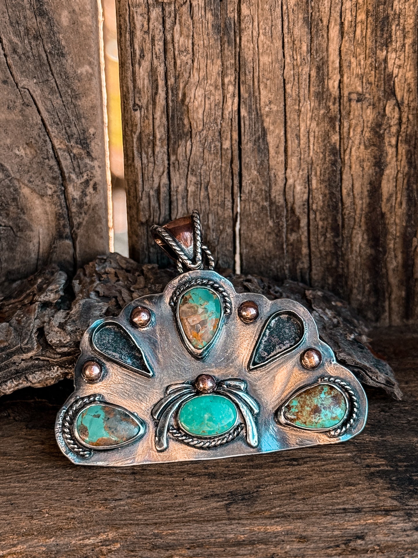 Turquoise Peacock Pendant