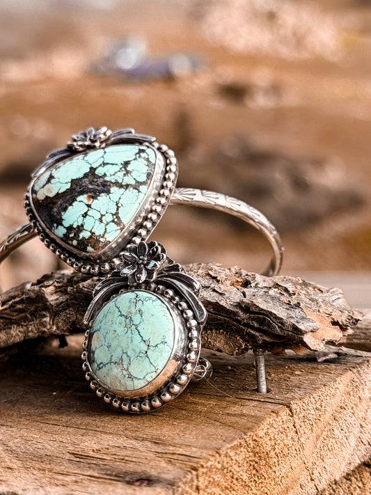 Turquoise Flower Cuff