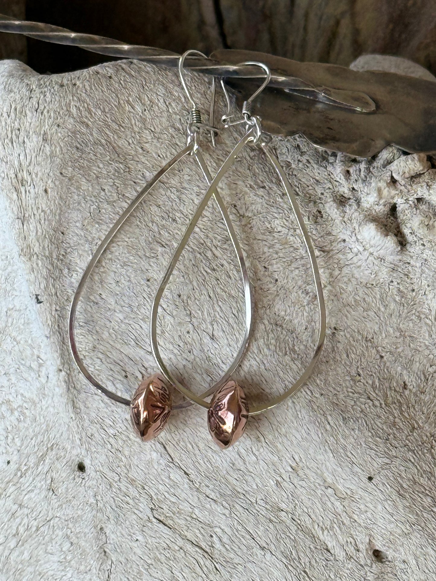 Cactus Stamped Mountain Pearl Dewdrop Earrings