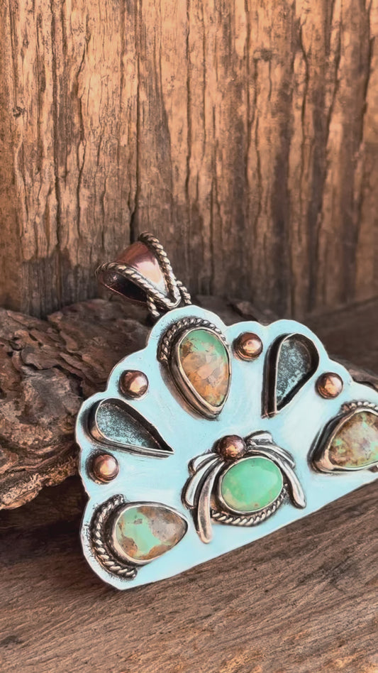 Turquoise Peacock Pendant