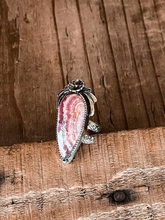 Soft Pink Rhodochrosite Ring