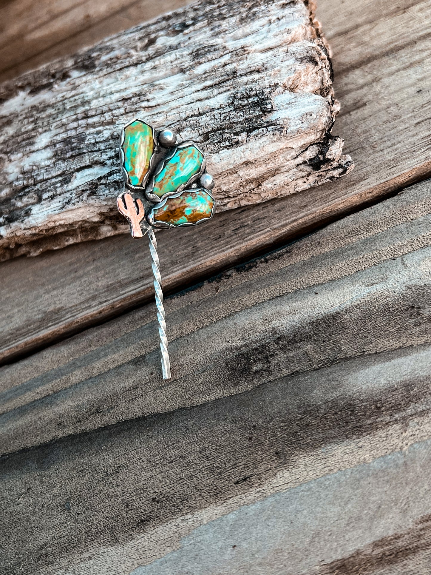 Turquoise and Cactus Hatband Hook