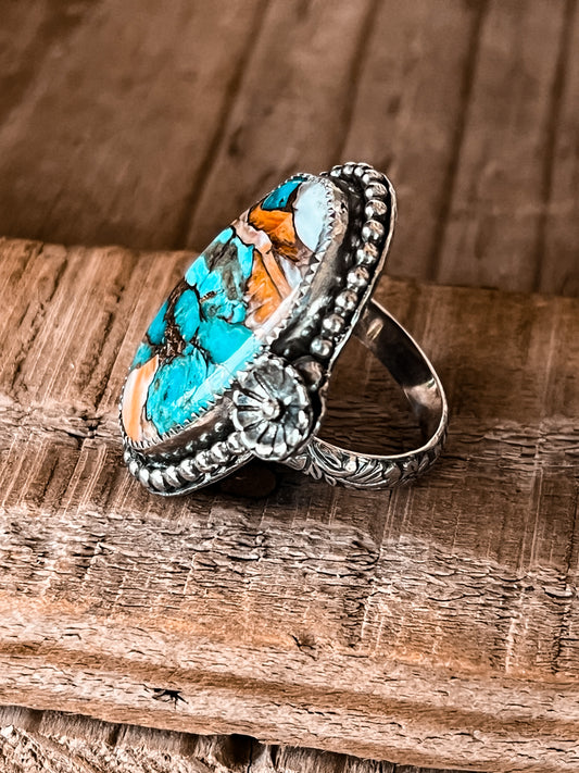 Spiny Kingman Turquoise Ring